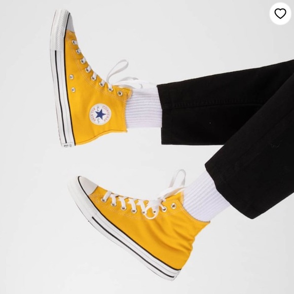 Converse Yellow High-Top Sneakers vintage lemon yellow hi tops - Picture 2 of 11